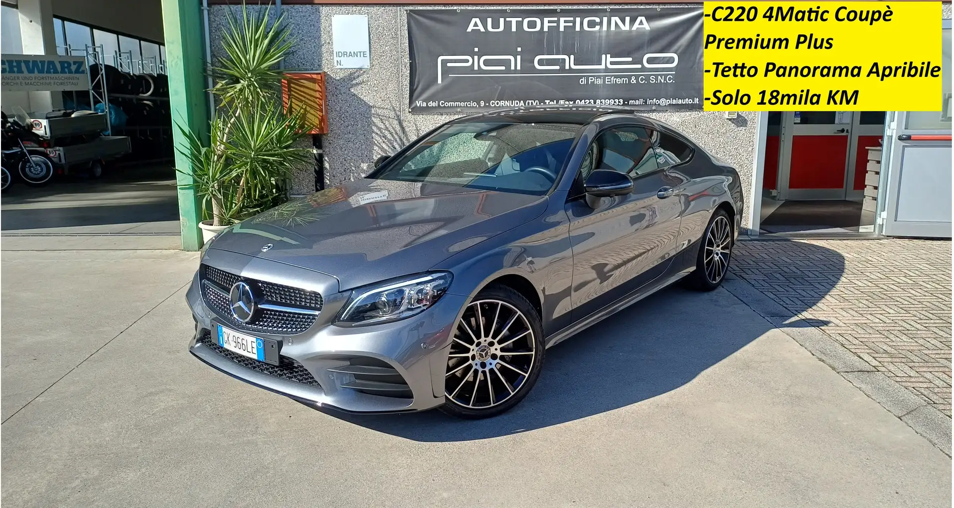 Mercedes-Benz C 220 Coupè DPremium Plus 4matic auto Tetto Nazionale Grigio - 1