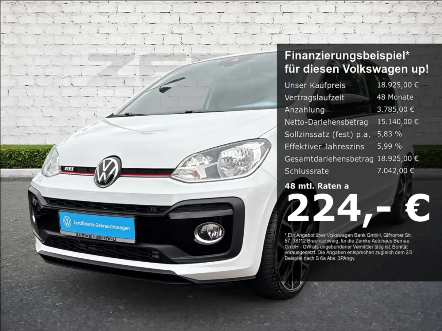 Volkswagen up! GTI TSI OPF Klimaautom DAB SHZ Rückfahrkam. Temp P Blanco - 1
