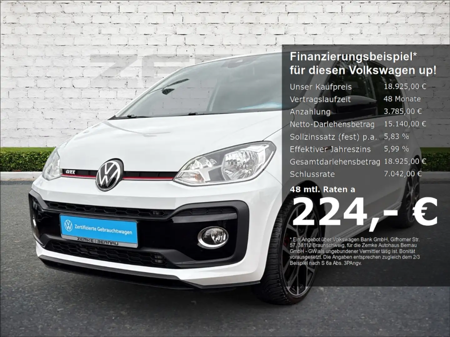 Volkswagen up! GTI TSI OPF Klimaautom DAB SHZ Rückfahrkam. Temp P Blanc - 1