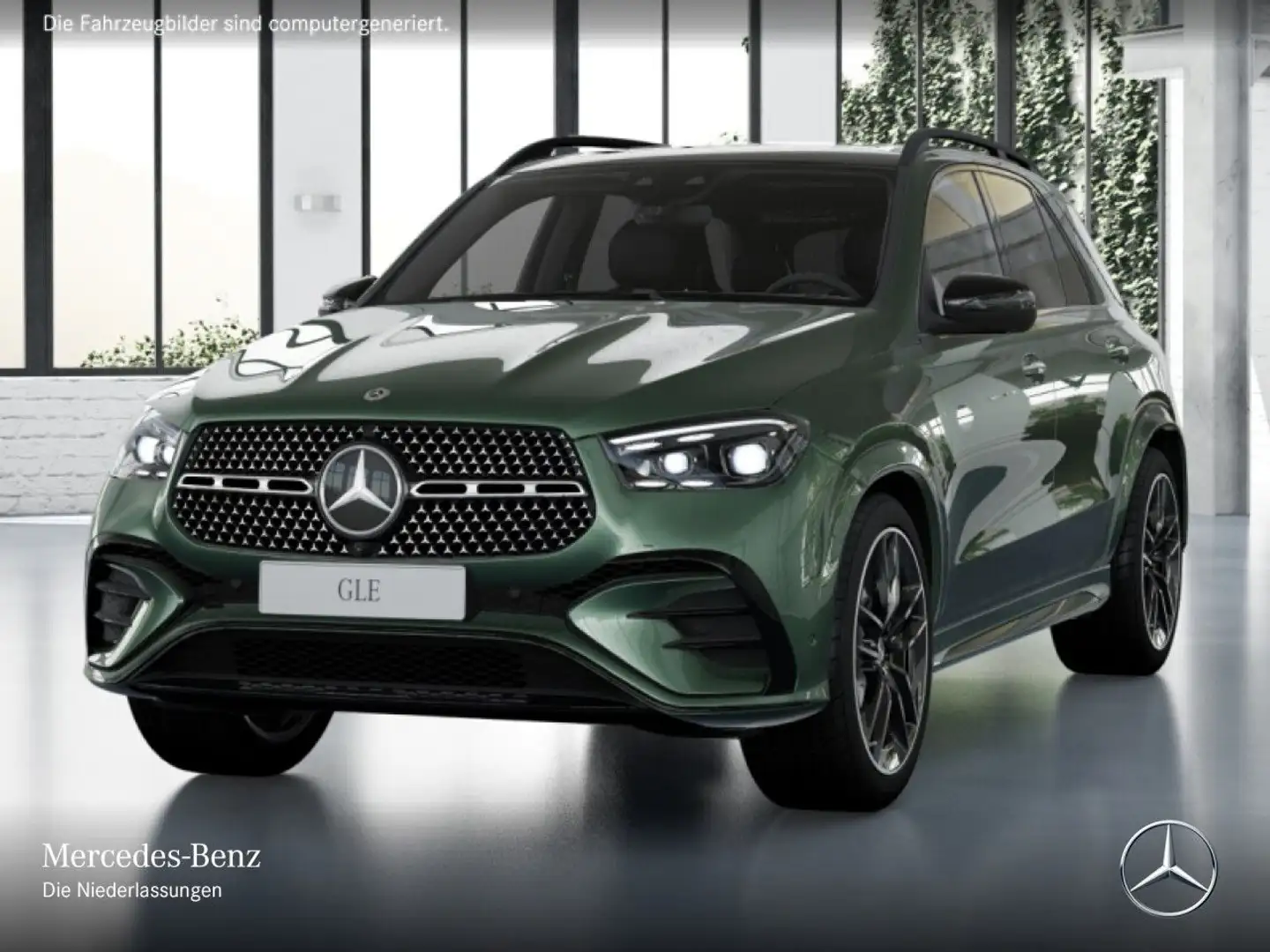 Mercedes-Benz GLE 450 d 4M AMG+NIGHT+PANO+360+AHK+MULTIBEAM+HUD Grün - 2
