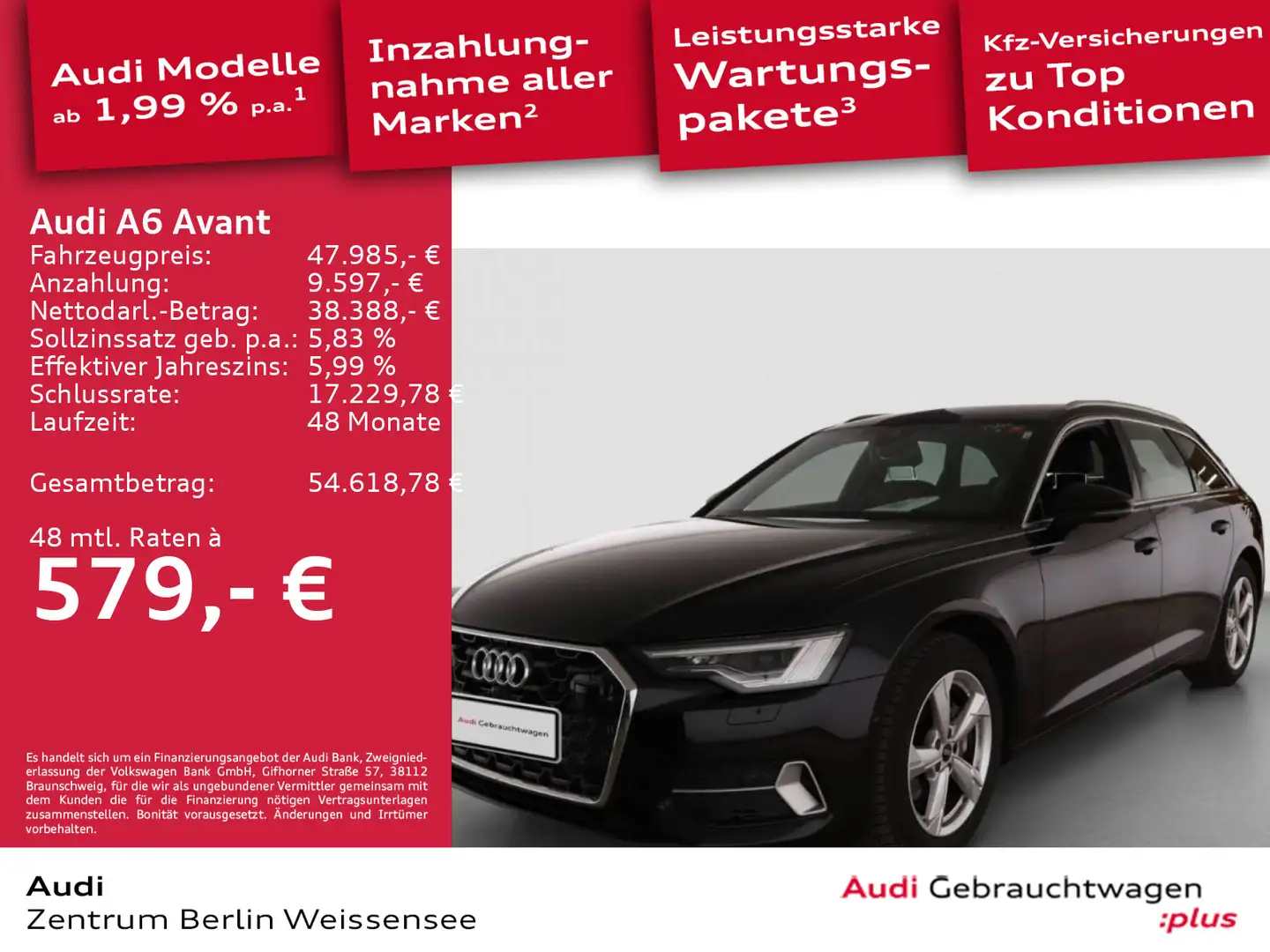 Audi A6 40 TDI S-TRO*ADVANCED*LED*AHK*360*ACC** Schwarz - 1