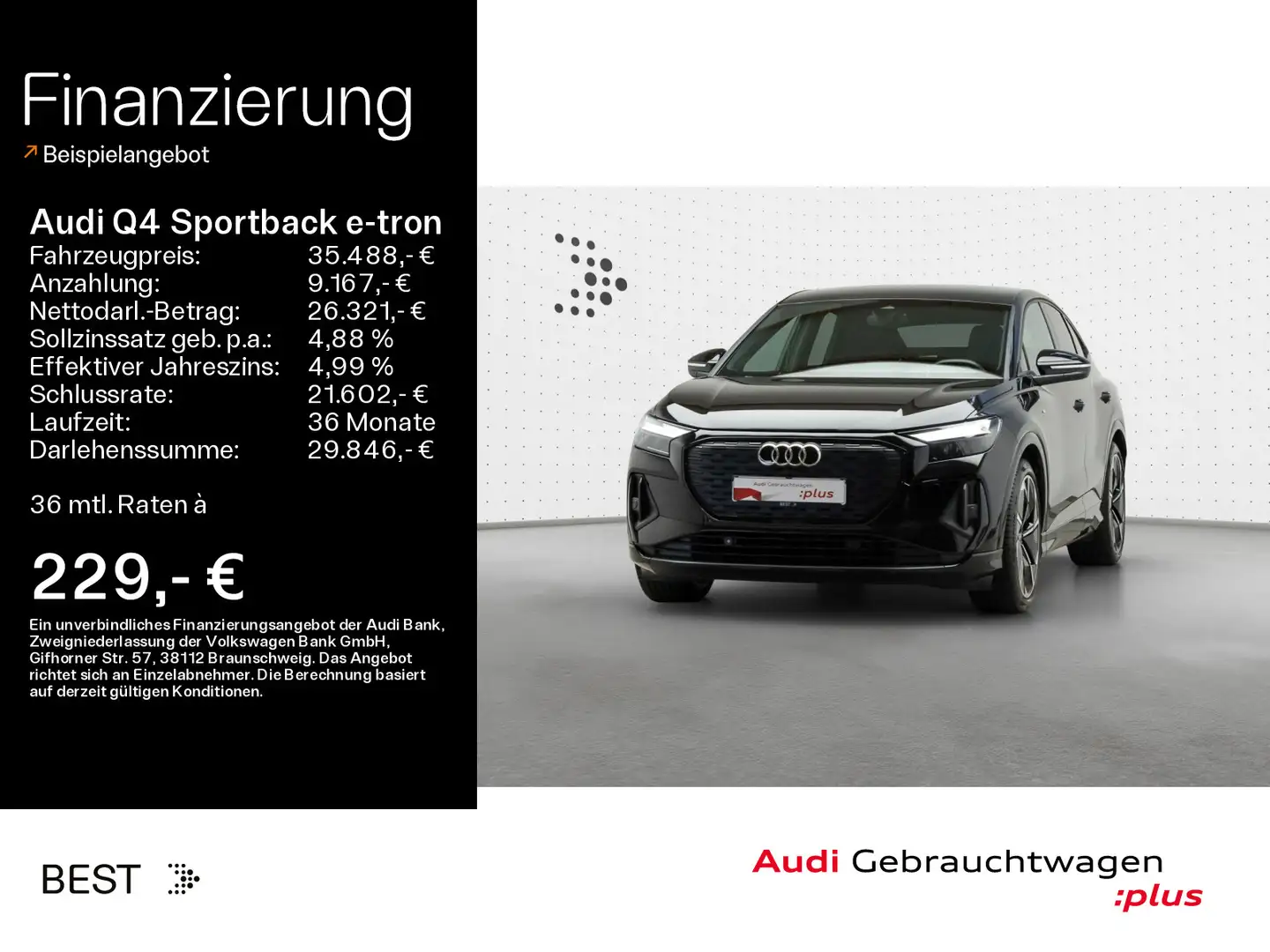 Audi Q4 e-tron Q4 Sportback 40 e-tron S line black Assist*Dynam Schwarz - 1