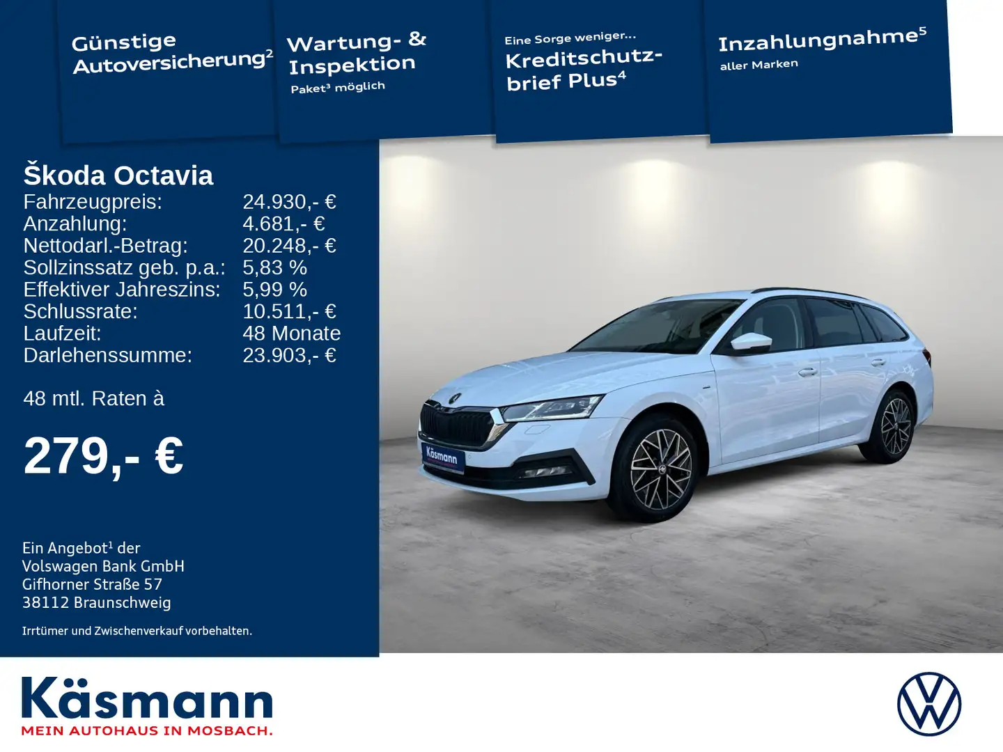 Skoda Octavia Combi Clever 2.0TDI AHK NAVI MATRIX ACC Blanc - 1