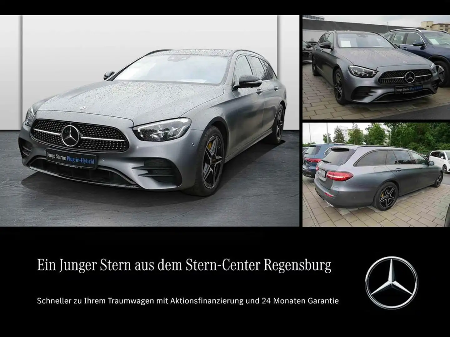 Mercedes-Benz E 300 de T+AMG+AHK+NIGHT+PANO+HUD+DIST+Burmester Gris - 1