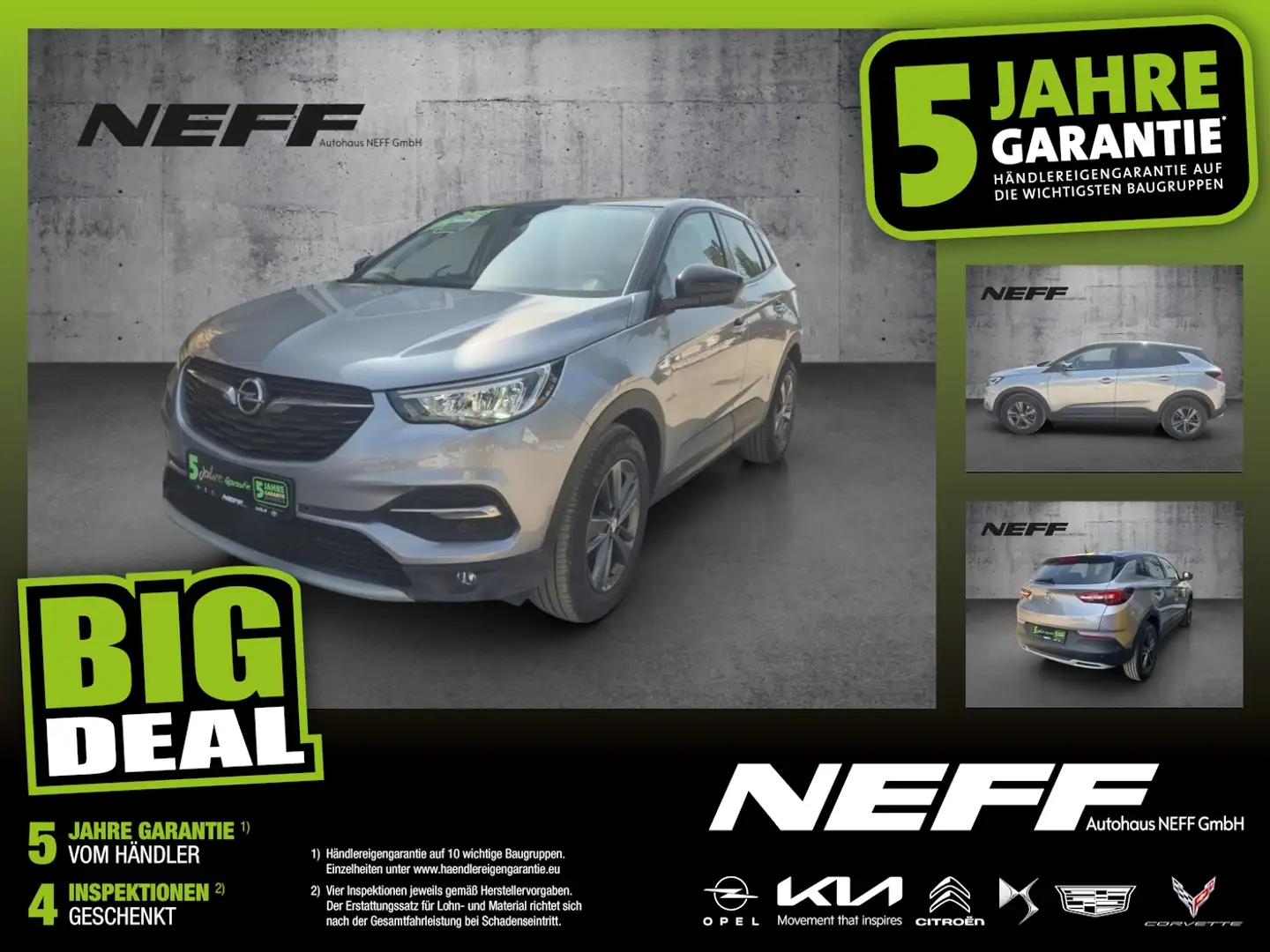 Opel Grandland 1.2 Turbo Design Line FLA AkustikGlas Grau - 1
