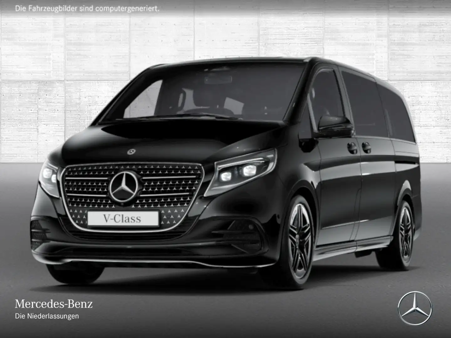 Mercedes-Benz V 300 d Lang AVANTGARDE+AMG+9G+AHK+StandHZ+Navi Schwarz - 2