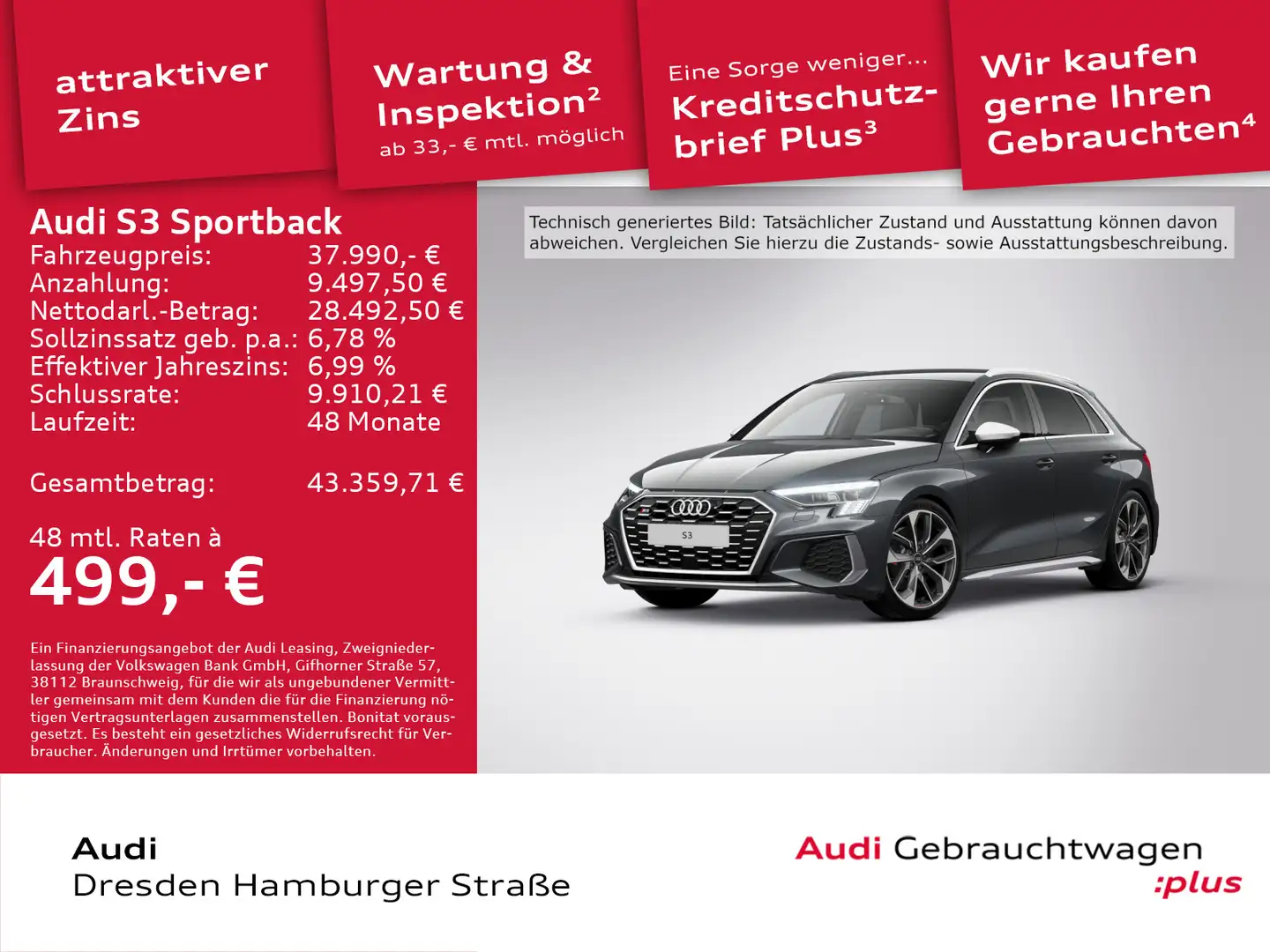 Audi S3 2.0 TFSI quattro Matrix Navi B&O Blau - 1