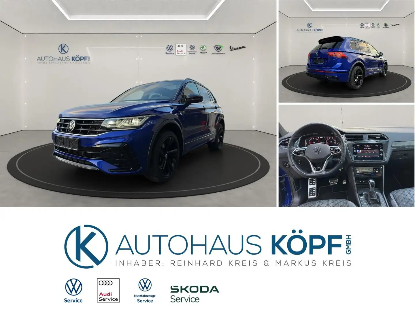 Volkswagen Tiguan R-Line 4X4 200PS DSG Pano AHK Black Style Bleu - 1