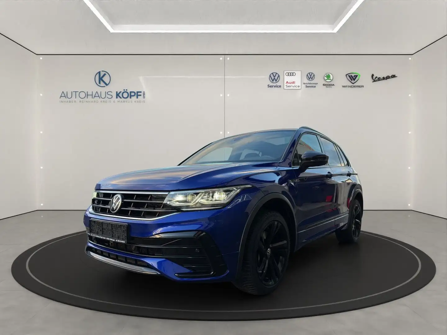 Volkswagen Tiguan R-Line 4X4 200PS DSG Pano AHK Black Style Bleu - 2