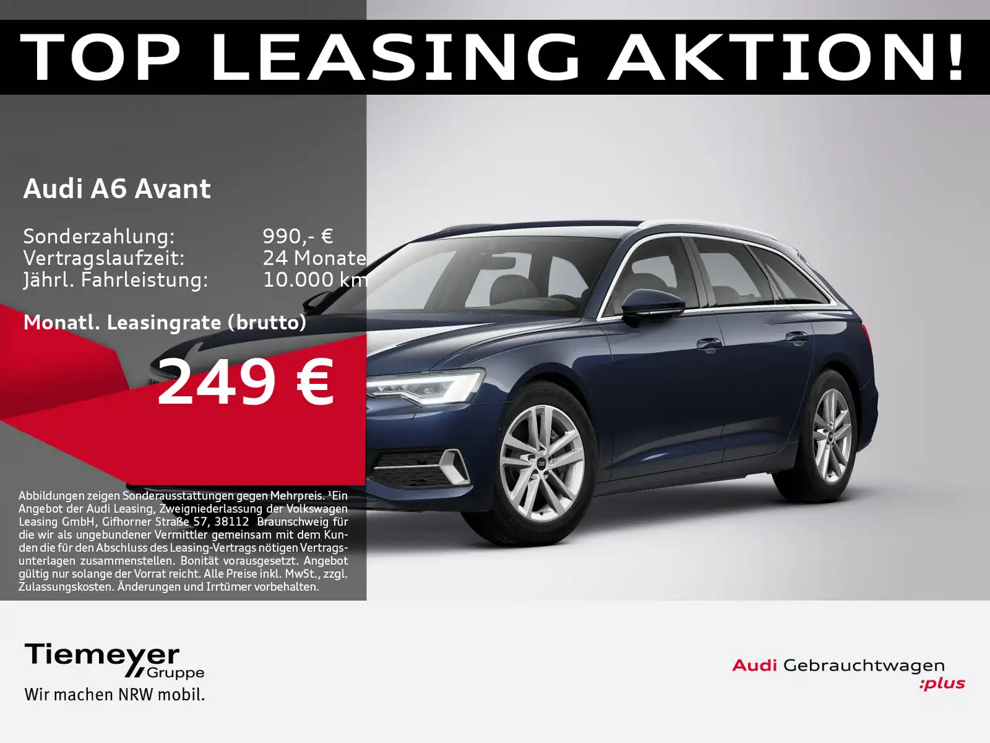 Audi A6 45 TFSI ADVANCED LEDER AHK MEMORY 360° Blau - 1