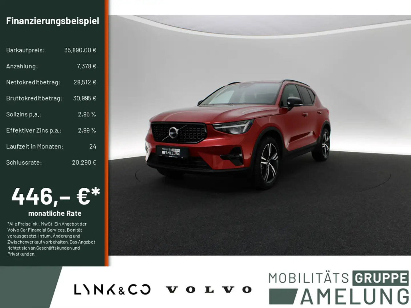 Volvo XC40 B3 Plus Dark H/K FACEL. LED 360° PANO Rot - 1