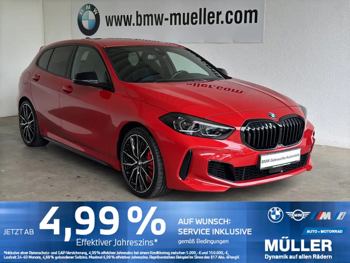 BMW 128 ti SAG LivePro/LED+/ACC/hk/CAM/PRIVACY/DAB Rot - 1