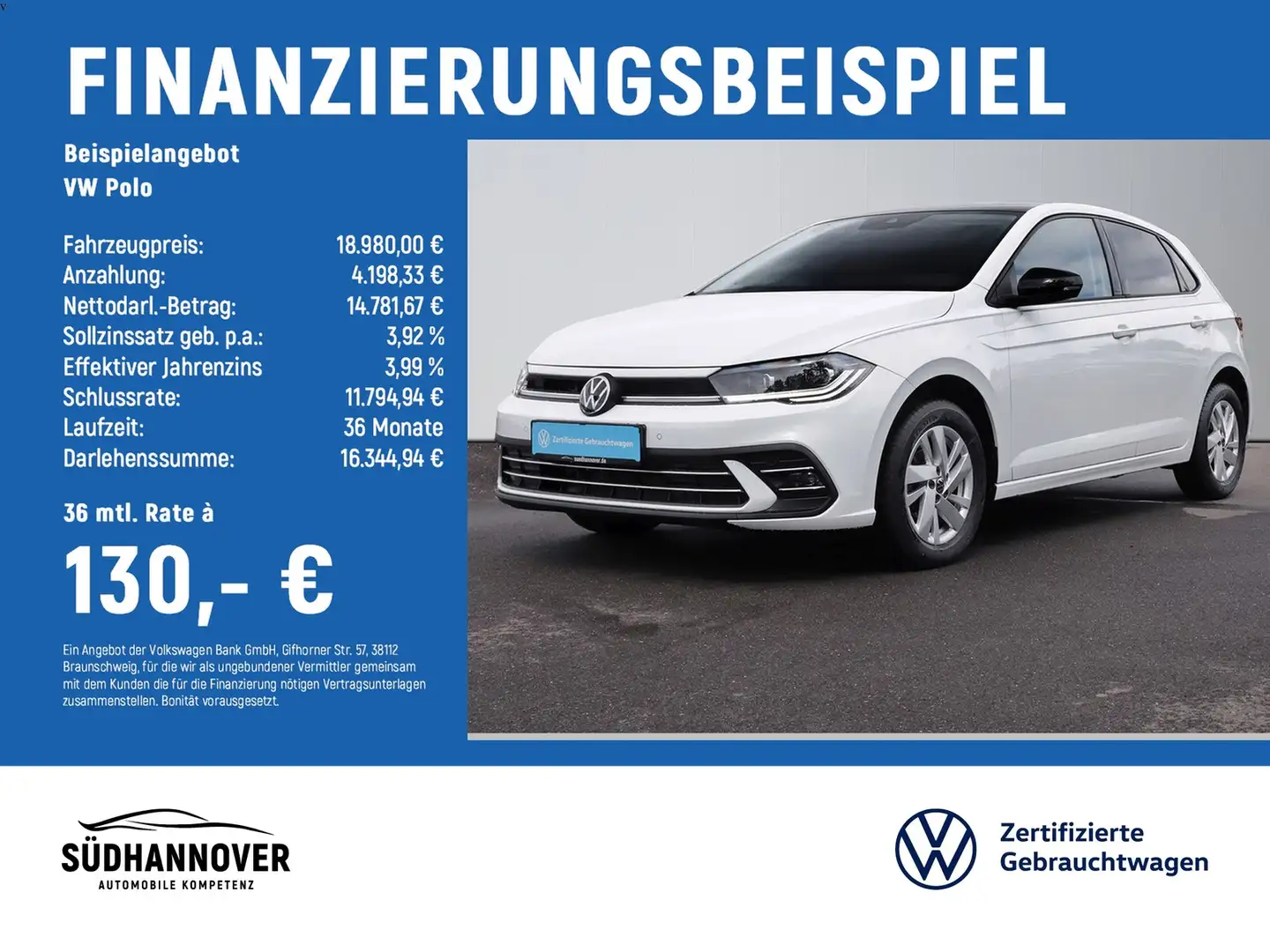 Volkswagen Polo Style 1.0 TSI DSG LED+SHZ+PDC+KAMERA Blanc - 2