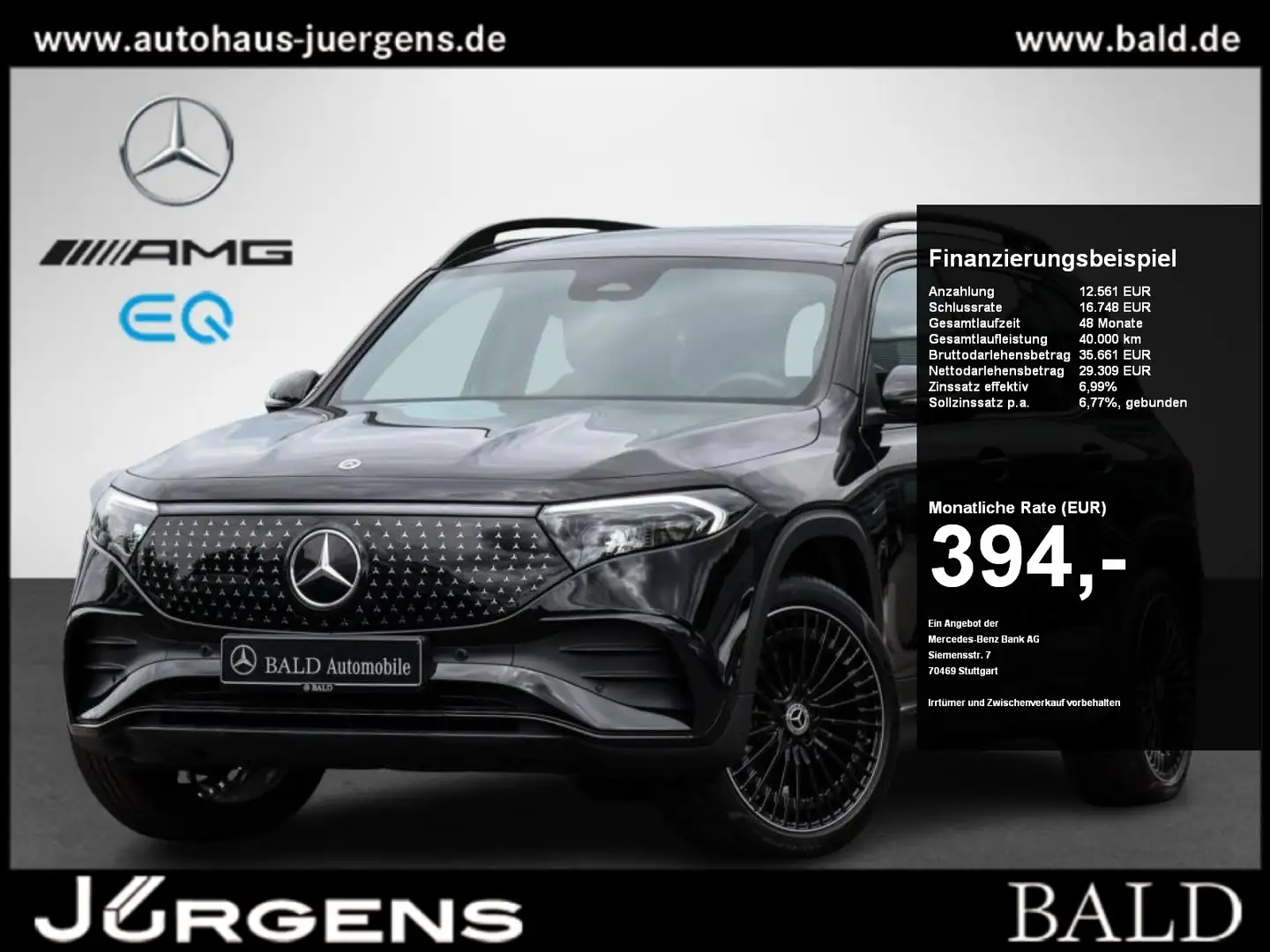 Mercedes-Benz EQB 350 4M AMG-Advanced/LED/Pano/Totw/Easy/Night Zwart - 1