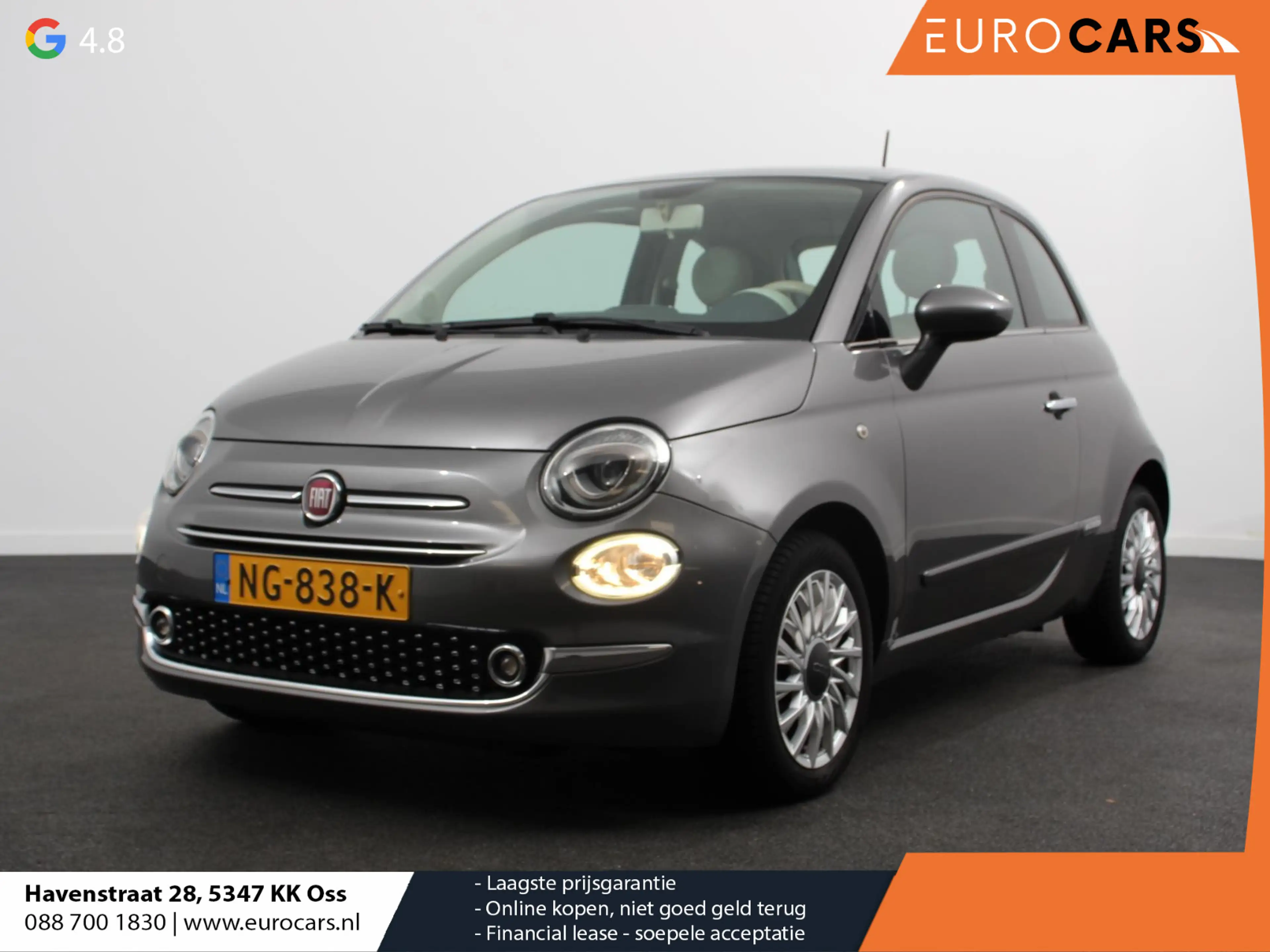 Fiat 500 1.2 Lounge Panorama dak Airco Parkeer sensoren Lic
