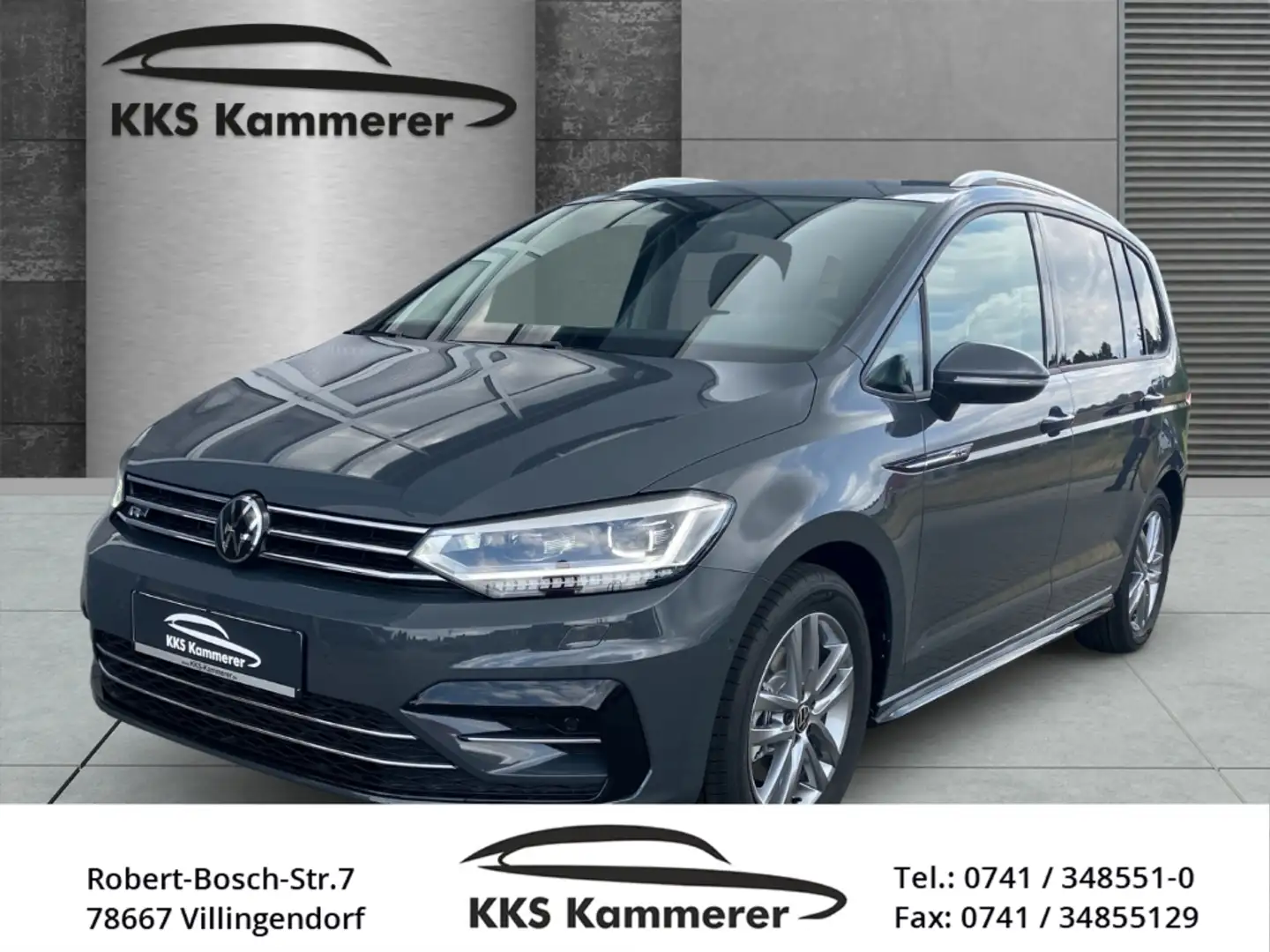 Volkswagen Touran Comfortl. R-Line 7 Sitze AHK El. Heckklappe App AC Grijs - 1