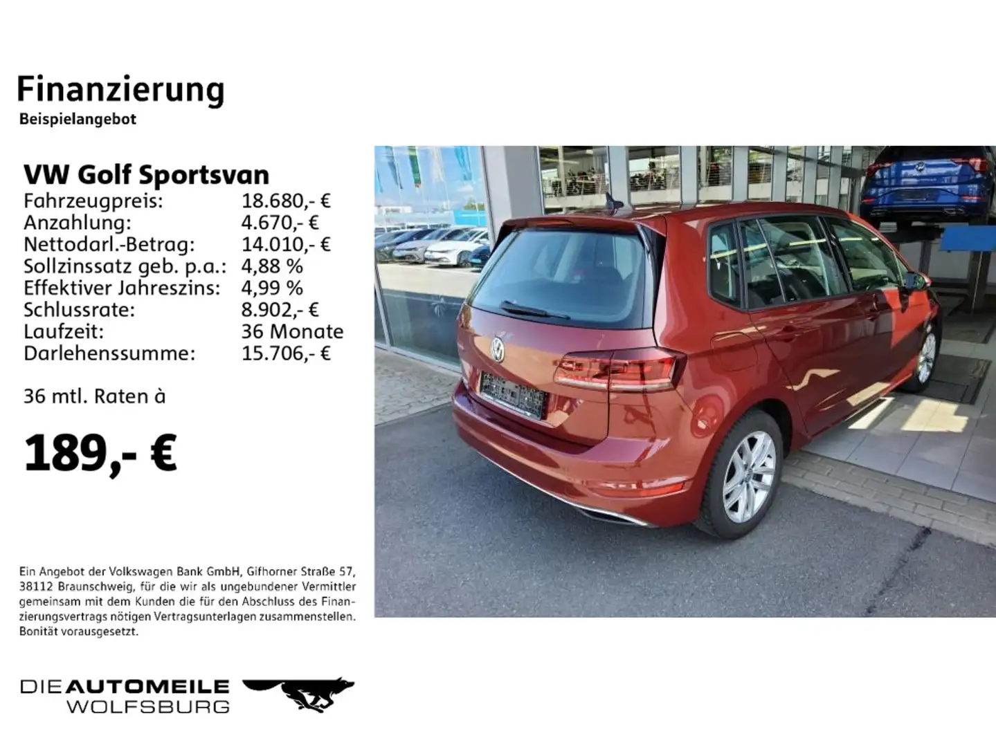 Volkswagen Golf Sportsvan 1.5 TSI Comfortline Standhzg/Einp Rot - 2