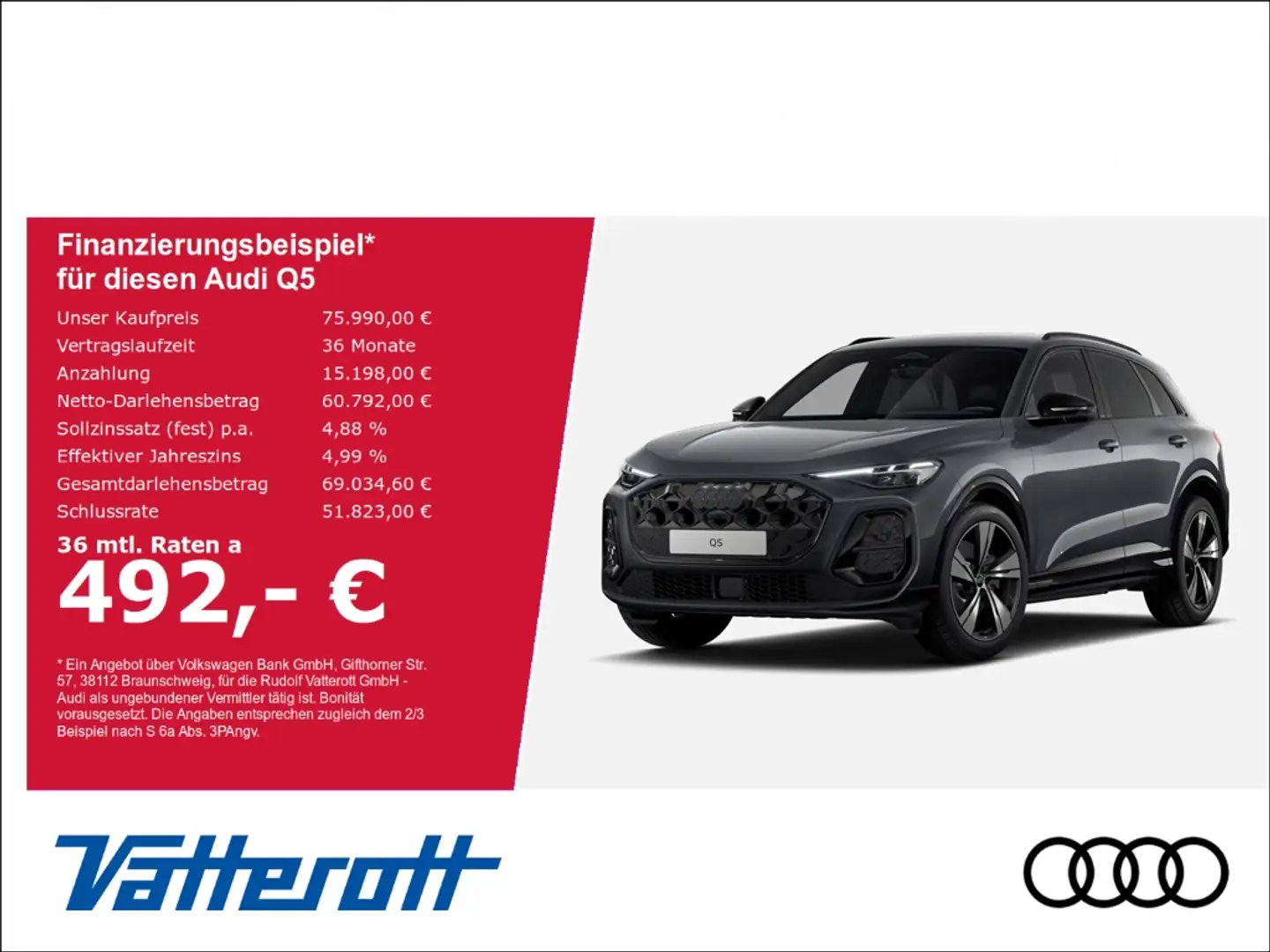 Audi Q5 edition one schwarz TDI Luftfed. Matrix HUD Grau - 1