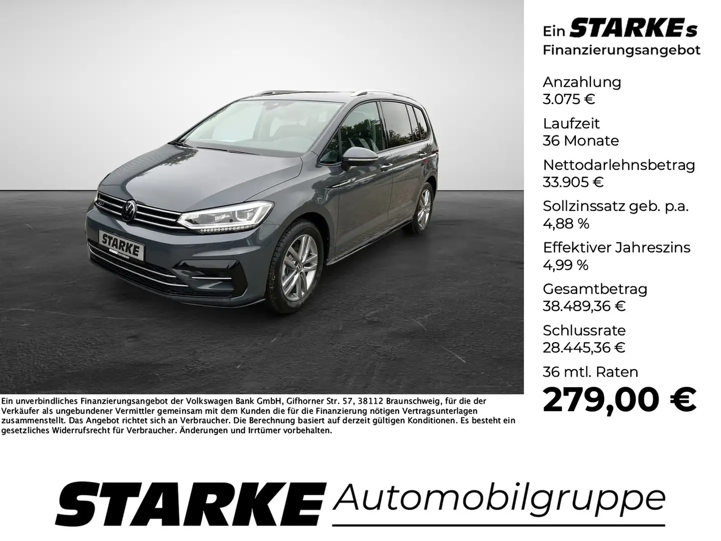 Volkswagen Touran 1.5 TSI DSG Comfortline R-Line Exterieur 7-Sitzer Grijs - 1