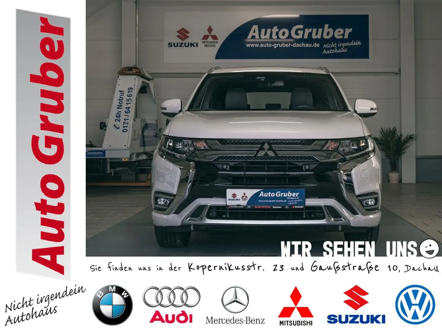 Mitsubishi Outlander Outlander PHEV Top 4WD LED*PDC*Spur*Sthz*360°*BT Weiß - 1
