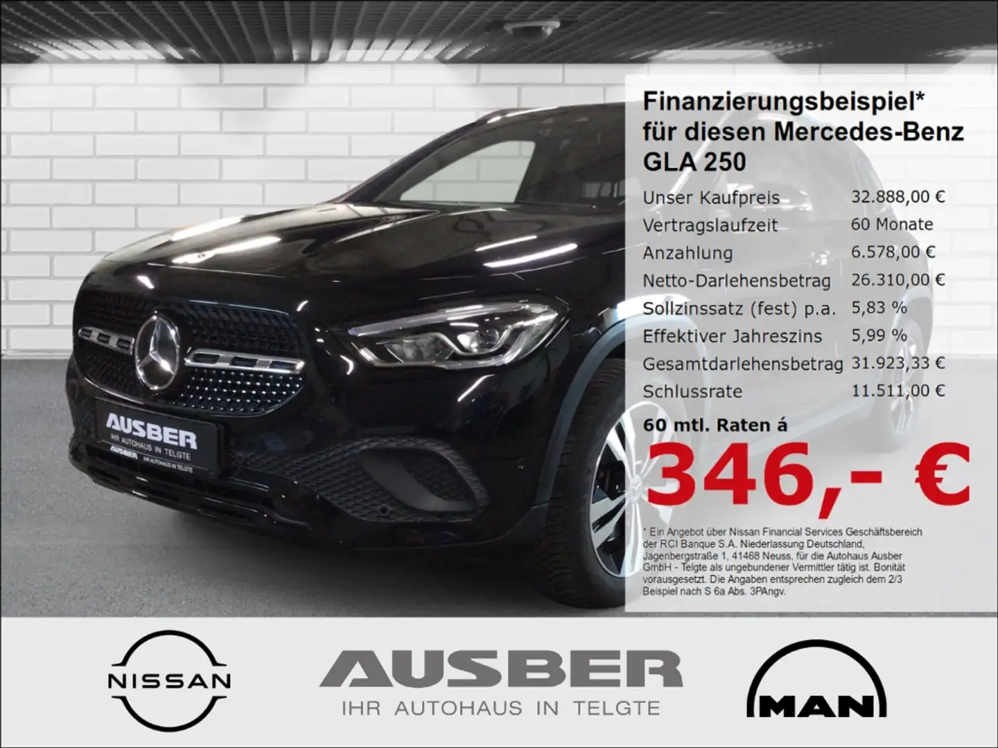 Mercedes-Benz GLA 250 AHK GJR Park-Assist., Infotainm.-Pkt. High End, Ni Schwarz - 1