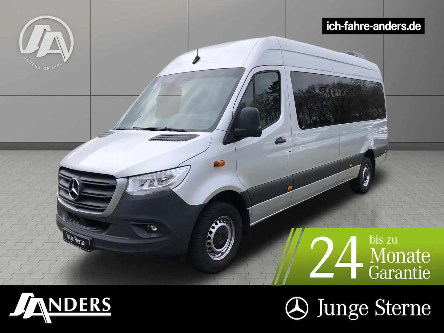 Mercedes-Benz Sprinter 317 Kombi L3H2 Dachklima*AHK*360°Kam*MB Zilver - 1
