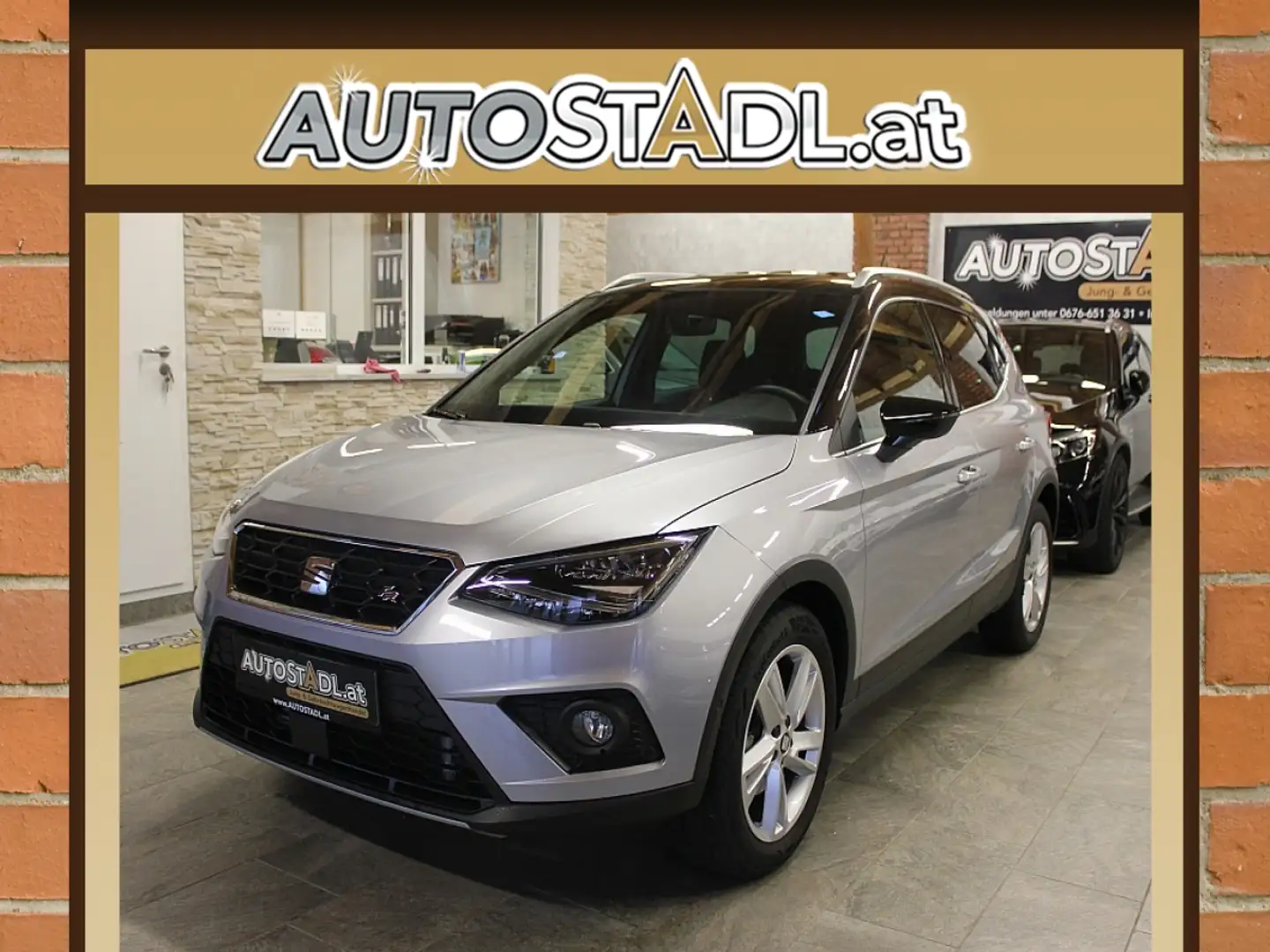 SEAT Arona 1,0 Eco TGI FR/LED-NAVI-ALU-PDC-MFL-TEMP.- Argent - 1