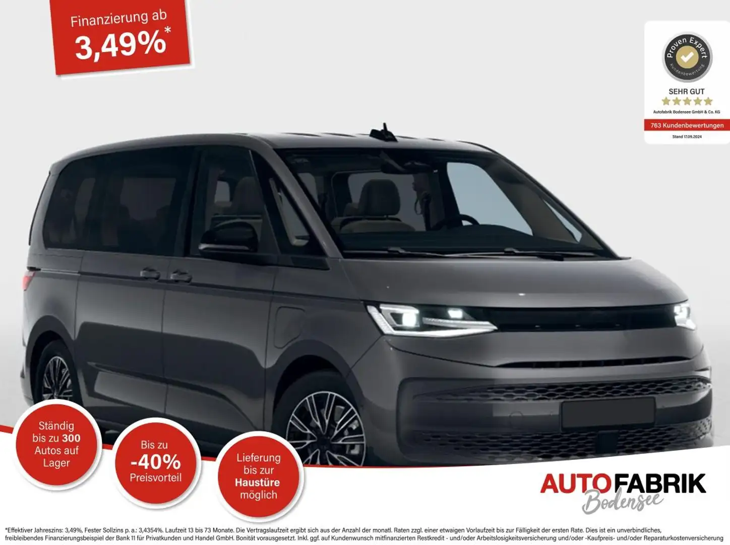 Volkswagen T7 Multivan 1.5 eHybrid PHEV Allrad AHK*7 Sitz*NAVI*Android Au Grau - 1