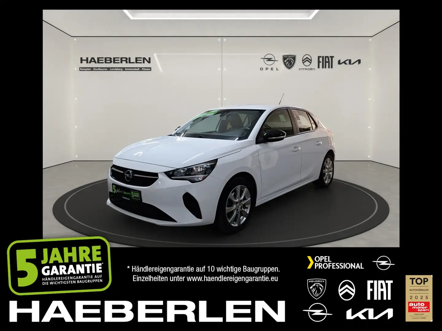 Opel Corsa F 1.2 Edition +LM PDC SpurH Weiß - 1
