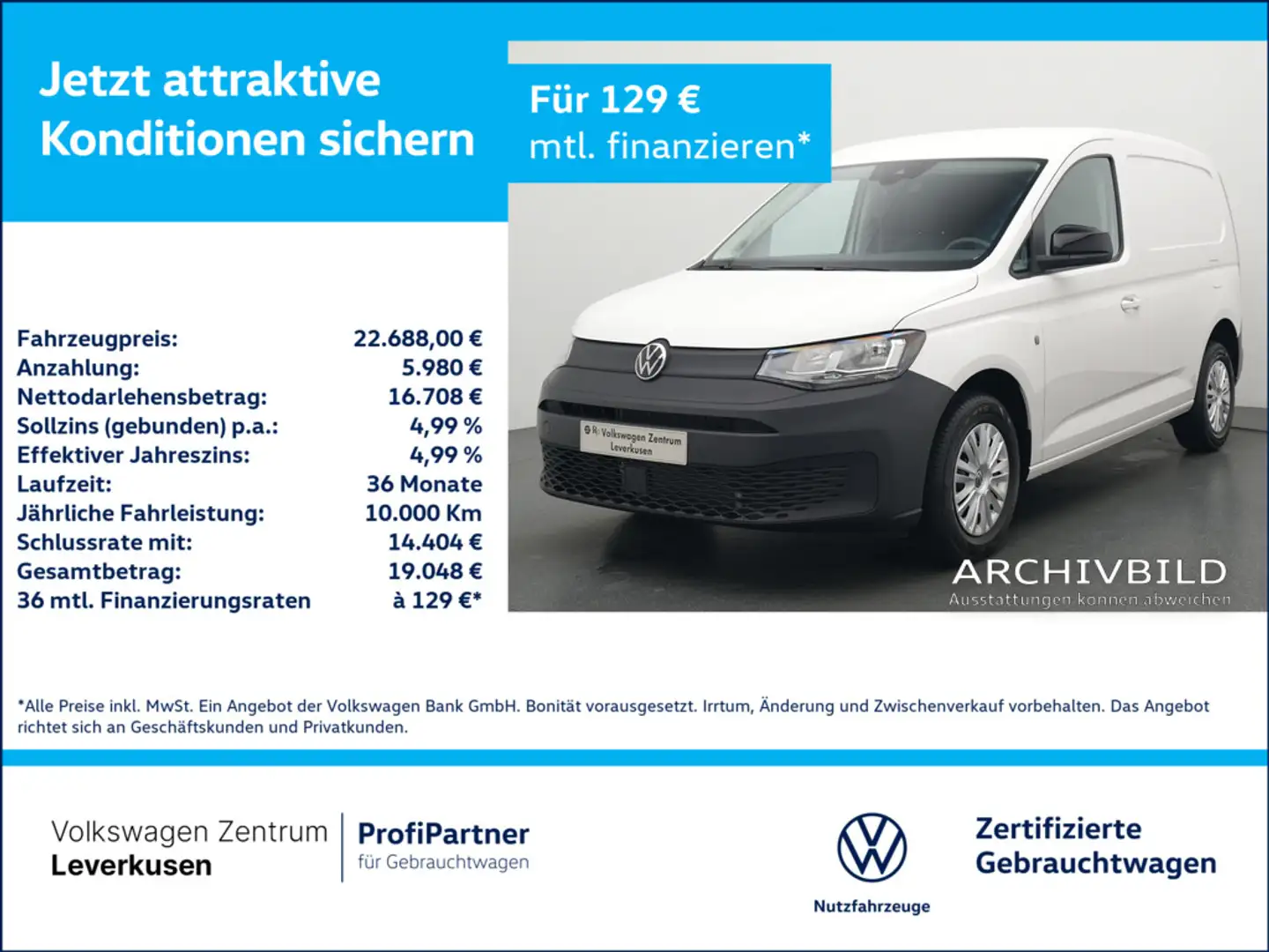 Volkswagen Caddy Kasten FLÜGELTÜREN PDC KLIMA PORT NAVI Weiß - 1