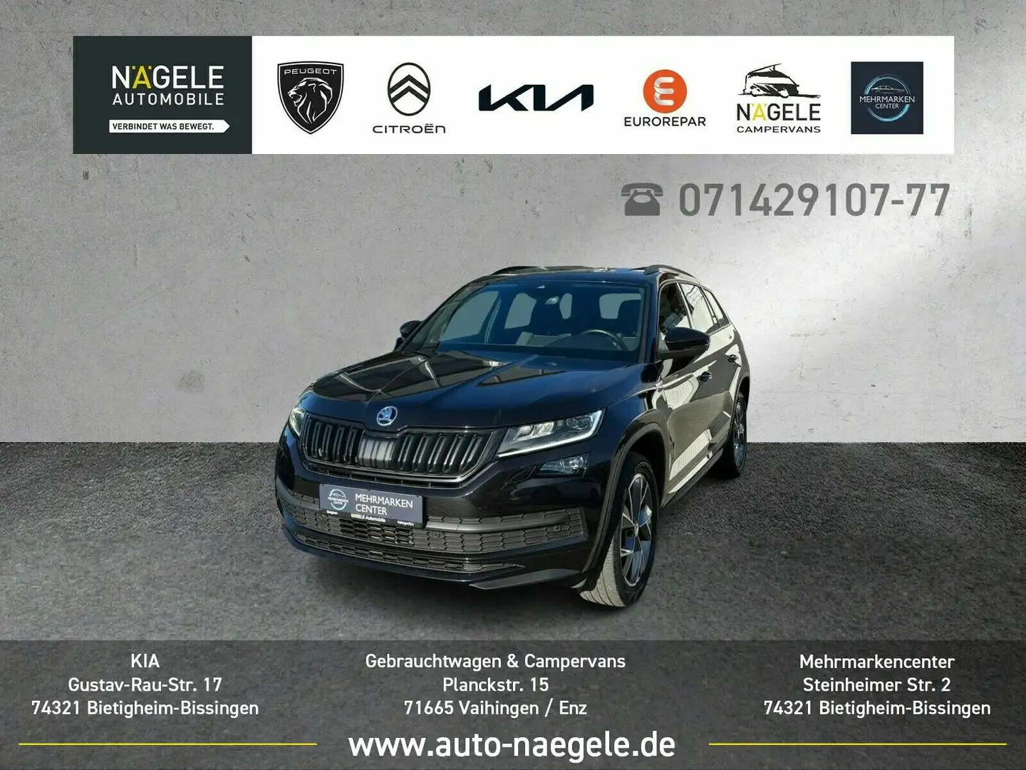 Skoda Kodiaq 2.0 TDI Sportline|Navi+Kessy+Pano+ACC LED Schwarz - 1