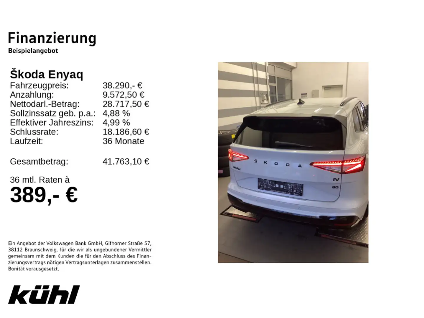 Skoda Enyaq 80 150kW Sportline Navi,LM21 Weiß - 2