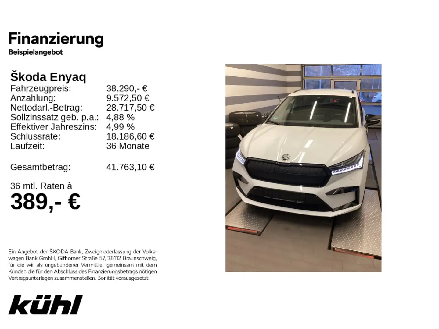 Skoda Enyaq 80 150kW Sportline Navi,LM21 Weiß - 1