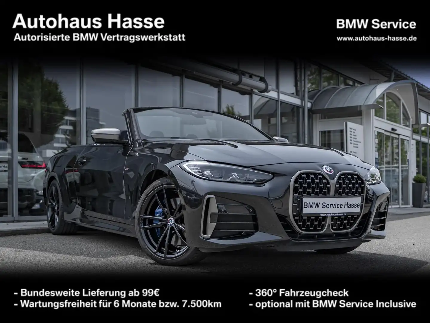 BMW 440 M440i Cabrio +19Z HUD KAMERA H/K +SERVICE INCL.+ Noir - 1