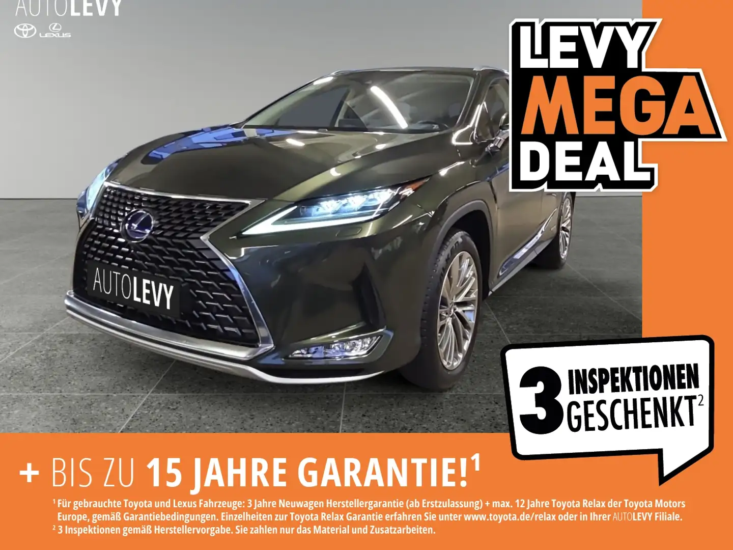 Lexus RX 450h Lang Luxury 7 Sitzer Allwetter+HeadUp+LED Vert - 1