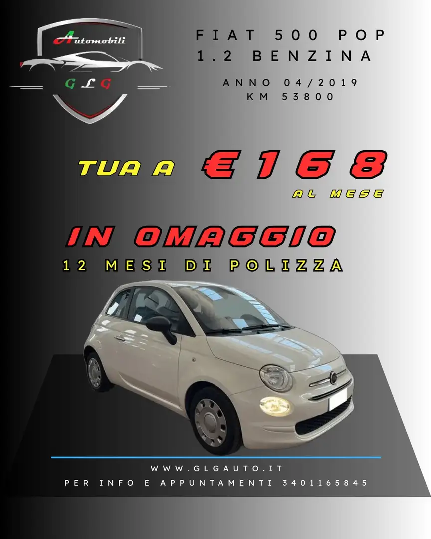 Fiat 500 550 POP 1.2 69 CV Weiß - 1