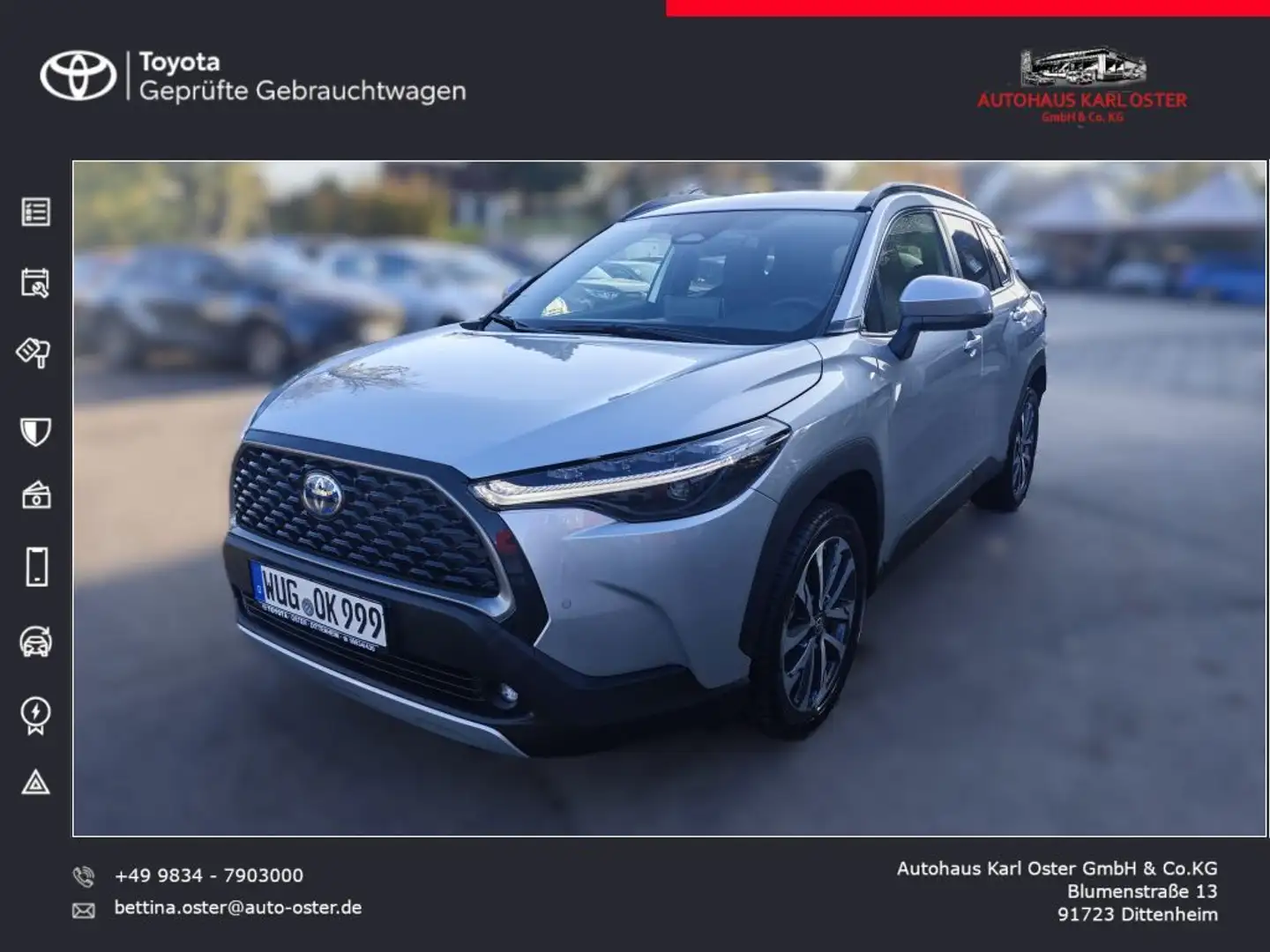 Toyota Corolla Cross Hybrid 1.8 VVT-i Team Deutschland Argent - 1