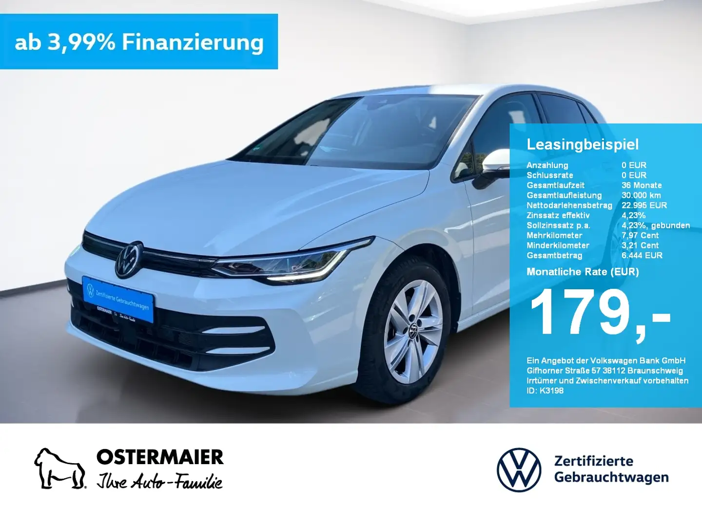 Volkswagen Golf VIII LIFE 1.5TSI 116PS ACC.5J-G.STHZG.VIRTUAL.2xPD Weiß - 1