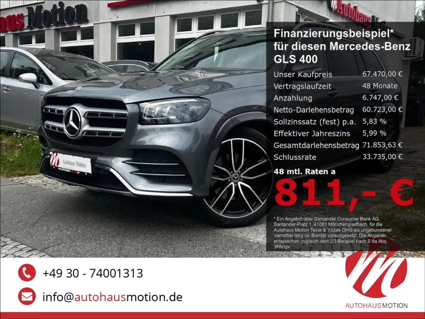 Mercedes-Benz GLS 400 d 4M AMG MULTI PANO 360° LUFT 23'LM MEMORY Gris - 1