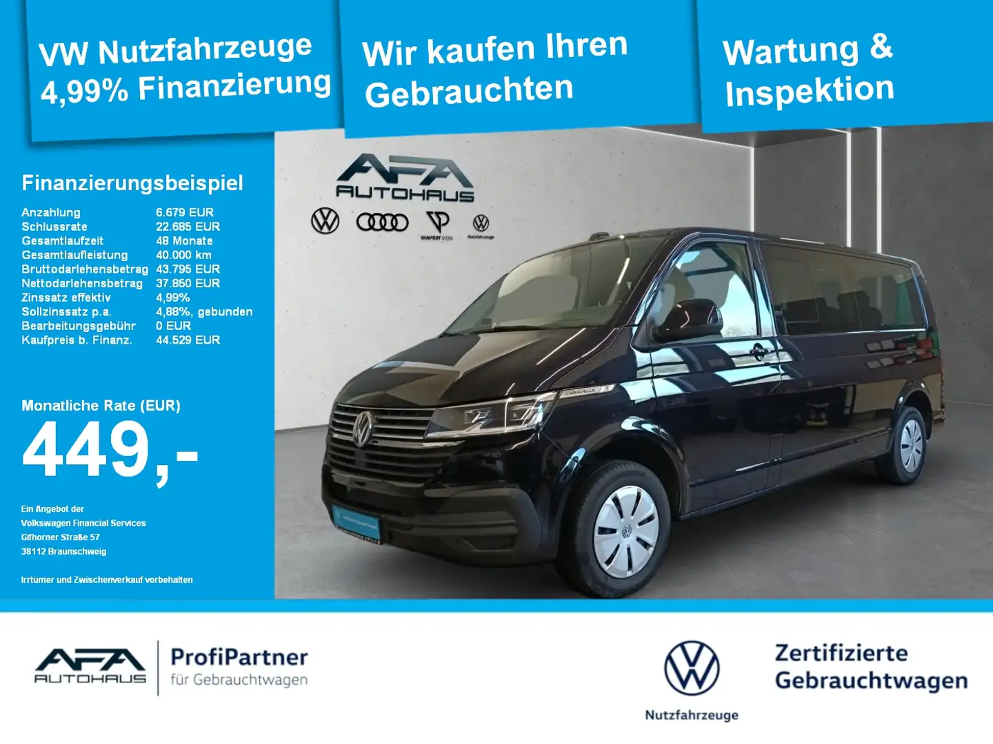 Volkswagen T6.1 Caravelle 2.0 TDI lang Comfortline DSG LED*Navi*AHK*ACC Schwarz - 1