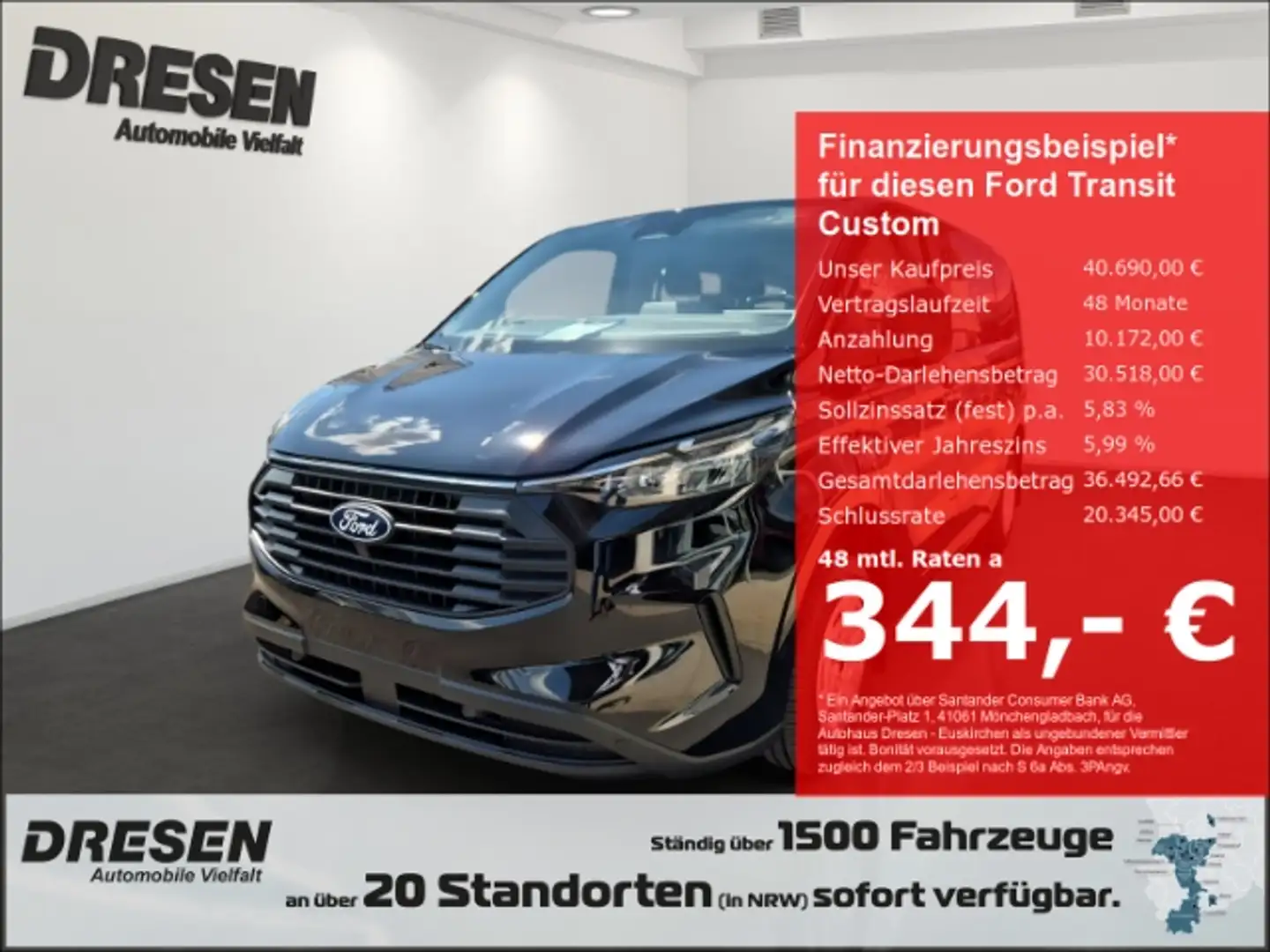 Ford Transit Custom Kombi 320 L1 2.0 EcoBlue 136PS /Kamera/Android-Aut Negru - 1