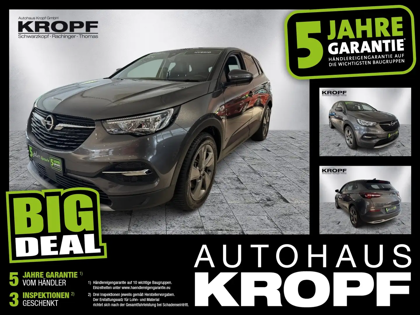 Opel Grandland 1.6 Turbo Elegance 4 LED+Navi+SHZ+360 Grau - 1