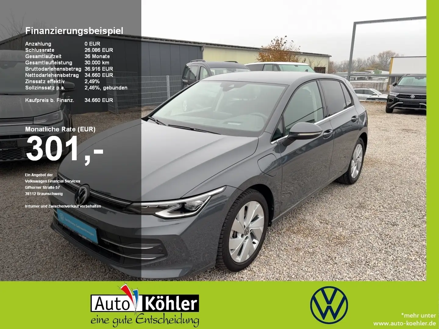 Volkswagen Golf Style eHybrid CarPlay+Matrix+ACC+AHK+LED Grau - 1