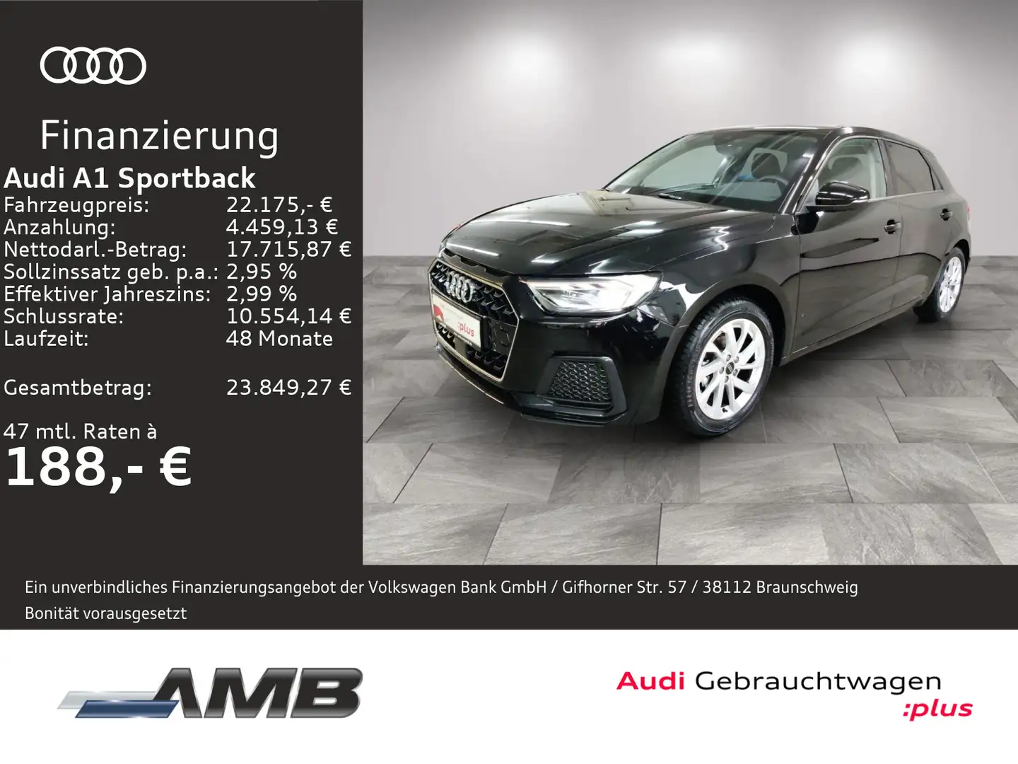 Audi A1 Advanced 25 TFSI LED/Sitzhzg/01.30G Schwarz - 1
