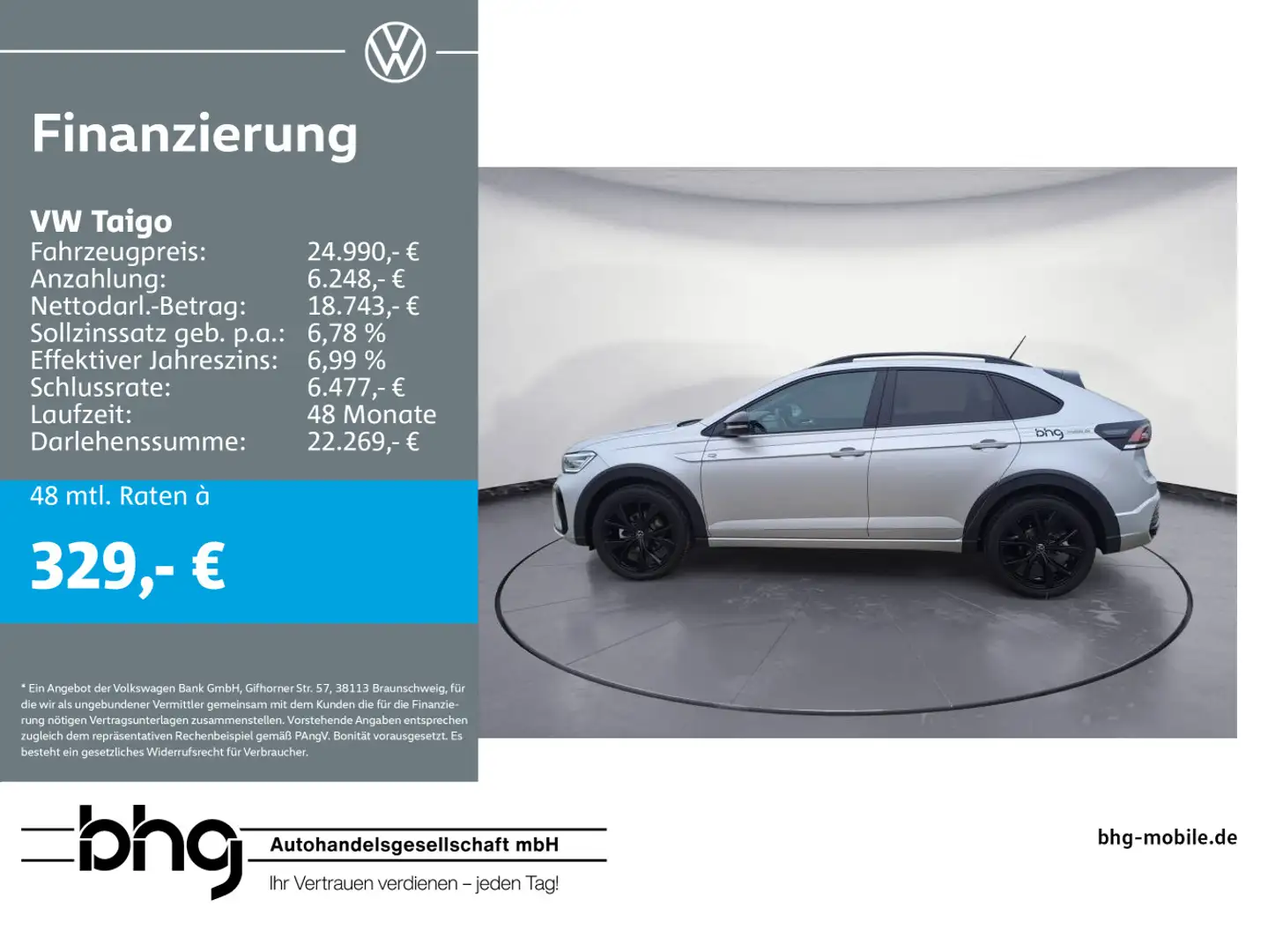 Volkswagen Taigo R-Line 1,0 l TSI OPF   ) 7-Gang-Doppelkupp Silber - 1