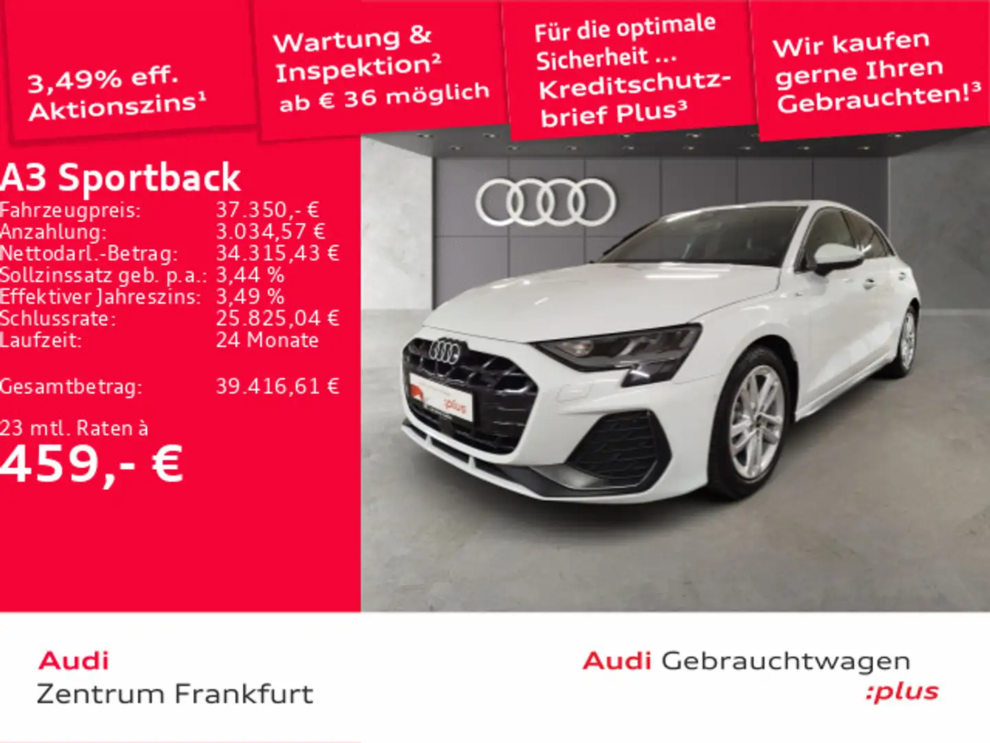 Audi A3 35 TDI S tronic S line LED ACC DAB Weiß - 1