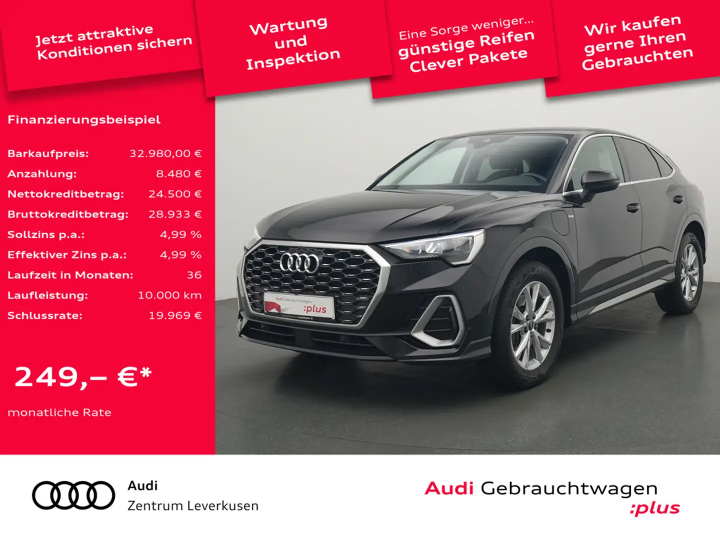 Audi Q3 Sportback S line S-TRON LED PDC NAVI VIRT ACC Schwarz - 1