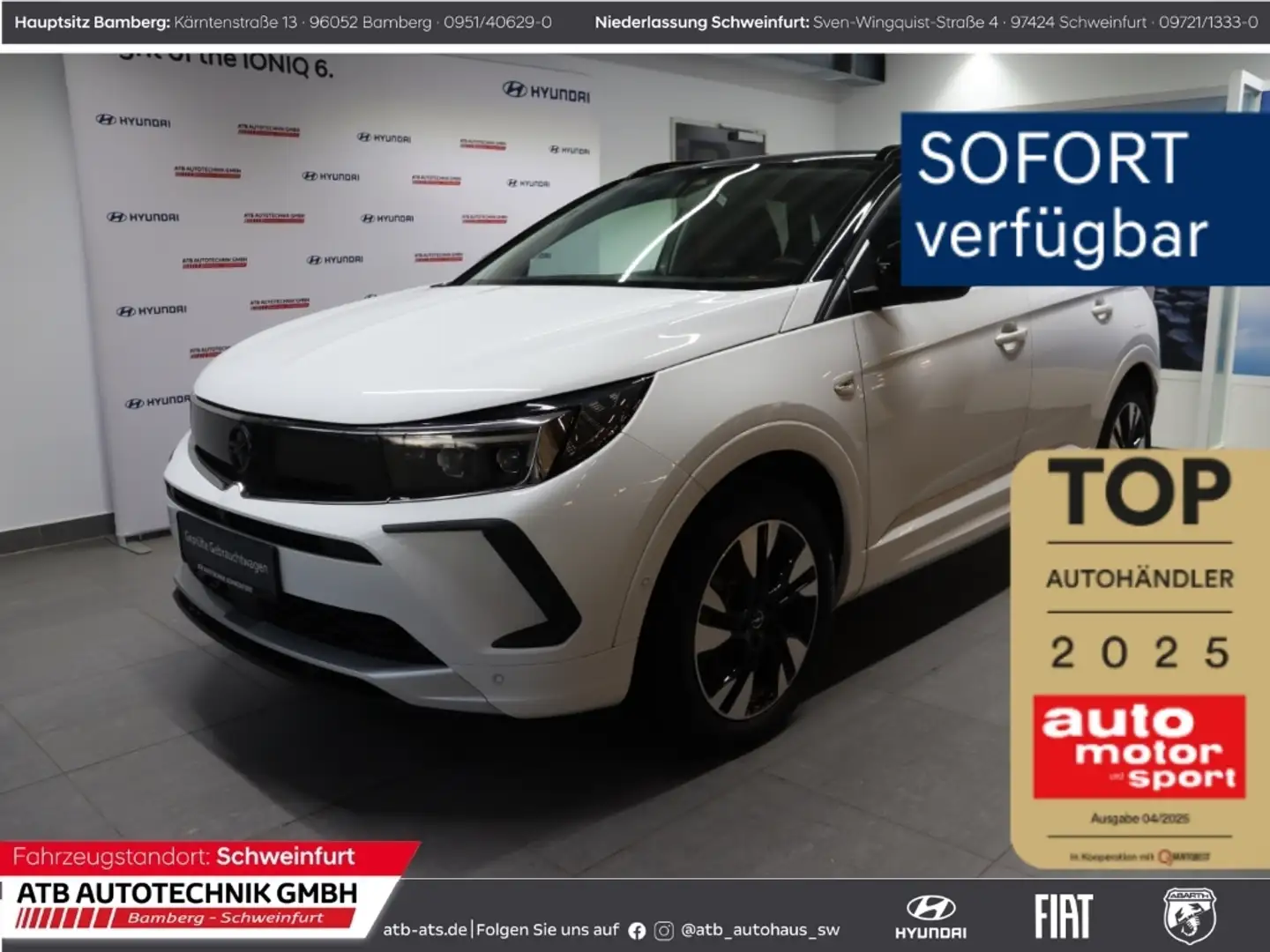 Opel Grandland 1.6l PHEV 14,2 kWh Ultimate Navi 360 Kamera Weiß - 1