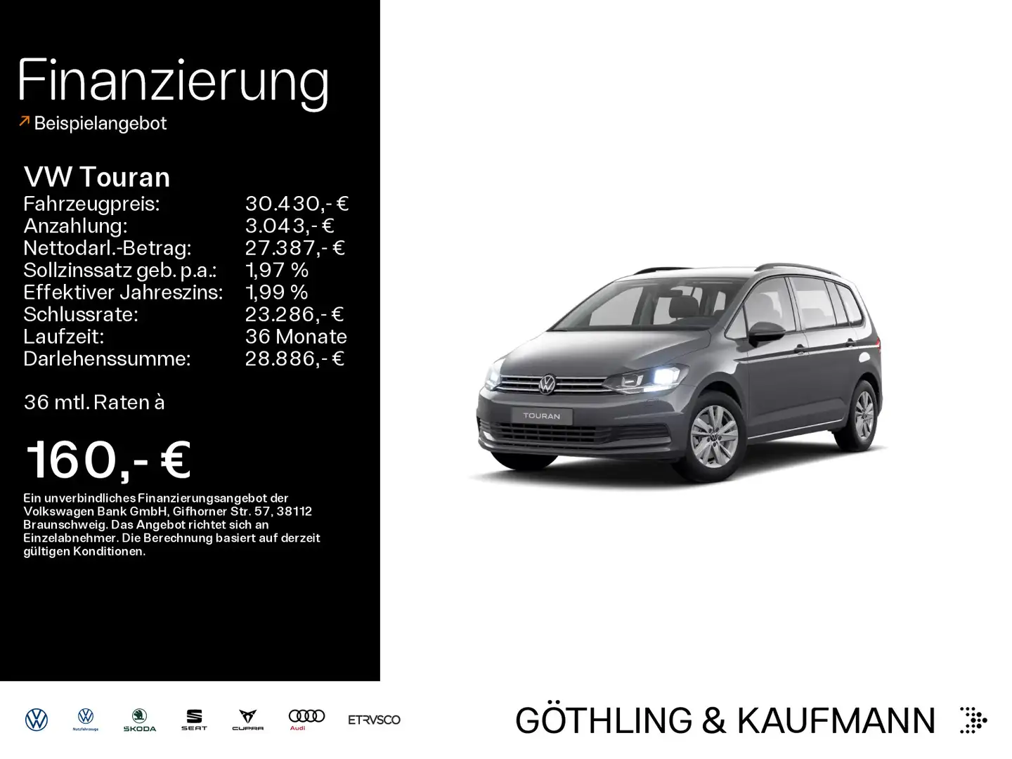Volkswagen Touran Comfortline TSI 110KW*KAM*7SITZ.*SHZ*NAVI Gris - 1