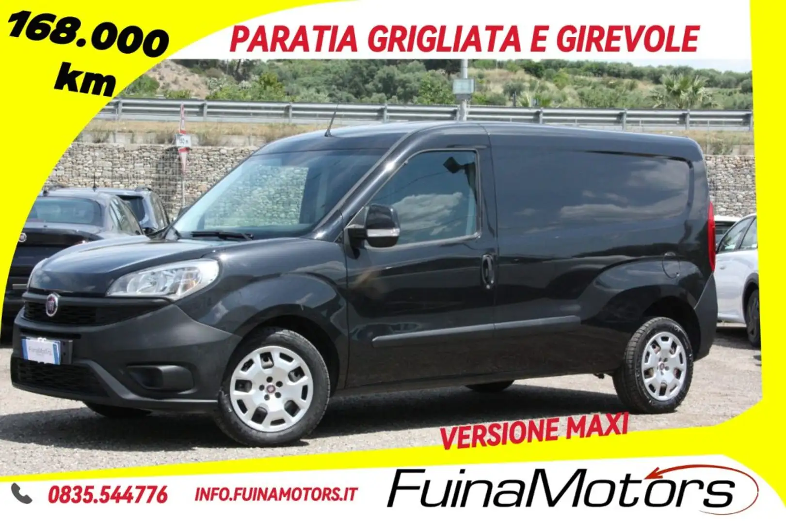 Fiat Doblo Doblò 1.3 MJT PL-TN Cargo Maxi Lamierato GIREVOLE Negro - 1